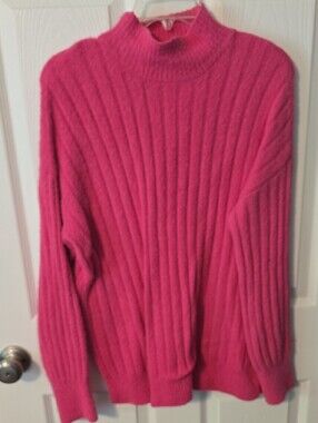 Jessica Simpson Bright Pink Fuzzy Turtleneck Sweater